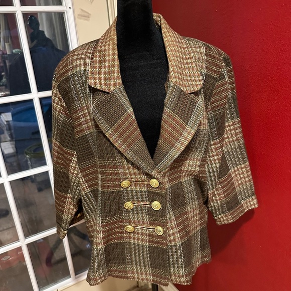 Diana Marco Jackets & Blazers - Plaid Double-Breasted Women's Jacket